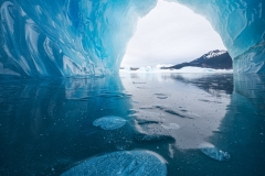 iceberg cave with bubbles